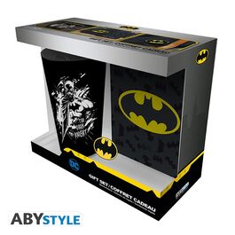 SET DE REGALO BATMAN. VASO XXL, LIBRETA Y PIN