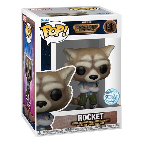 FIGURA POP! MARVEL VINYL ROCKET SPECIAL EDITION HEO EU EXCLUSIVE 9 CM GUARDIANES DE LA GALAXIA VOL. 3