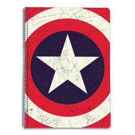 CUADERNO A4 PAUTADO MARVEL CAPTAIN AMERICA SHIELD