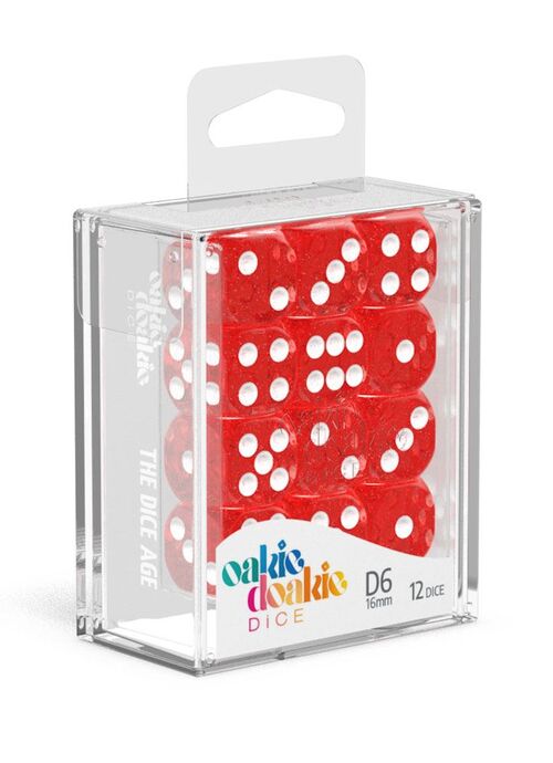 OAKIE DOAKIE DICE DADOS D6 16MM SPECKLED - ROJO (12)